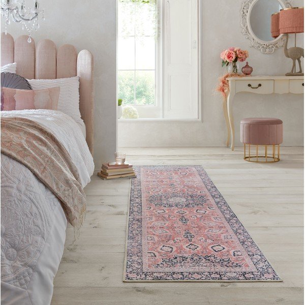 Розов миещ се килим 60x230 cm FOLD Somerton - Flair Rugs-image-4