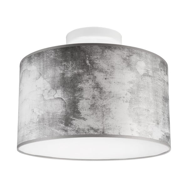 Сива лампа за таван с текстилен абажур ø 35 cm Print - LAMKUR