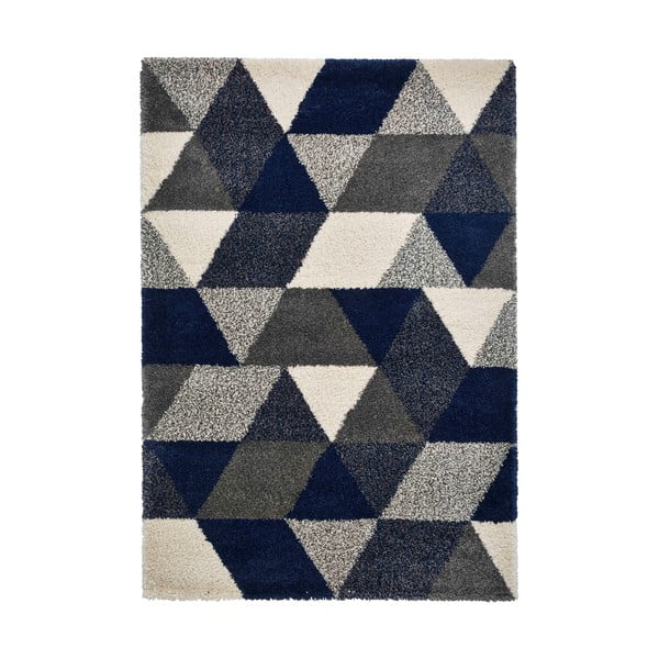 Синьо-сив килим Royal Nomadic Angles, 160 x 220 cm - Think Rugs