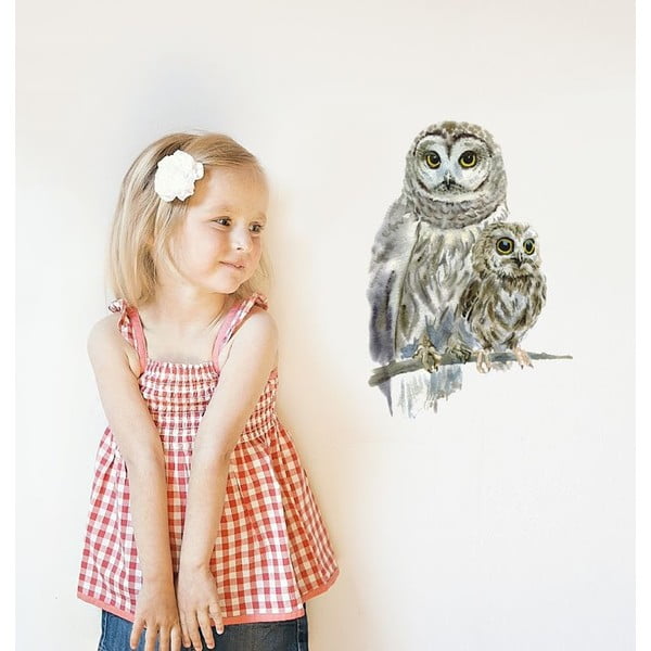 Znovu snímatelná samolepka Woodland Owls, 30x21 cm