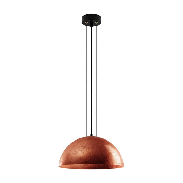 Závěsná lampa v měděné barvě Bulb Attack Cuatro, průměr 40 cm
