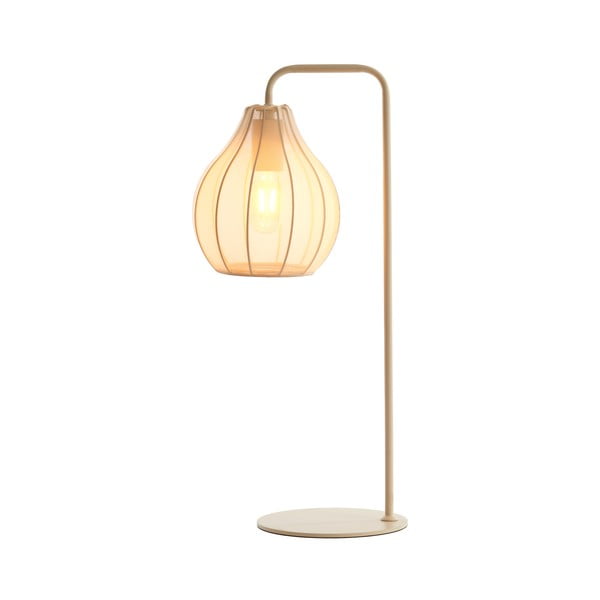 Бежова настолна лампа с текстилен абажур (височина 60,5 cm) Elati – Light & Living