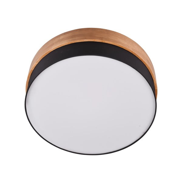 Черно и естествено осветително тяло за таван с текстилен абажур Seasons – Trio-image-2