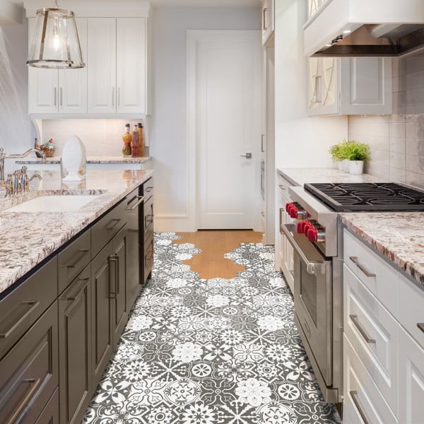 Комплект от 10 стикера за под Шестоъгълници , 20 x 18 cm Rosito - Ambiance-image-1