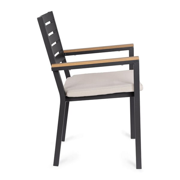 Антрацитни градински столове в комплект от 4 бр. метални Henna   – Bizzotto-image-3