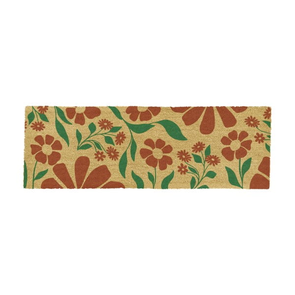 Изтривалка от кокосови влакна 40x120 cm Red & Green Floral – Artsy Doormats