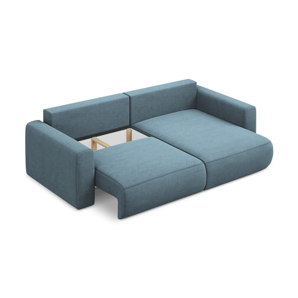 Светлосин разтегателен ъглов диван с място за съхранение (десен ъгъл) Kapua – Makamii-image-4