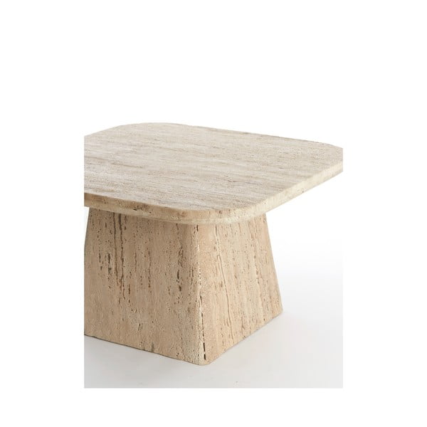 Бежова масичка за кафе с скаменен плот за маса 60x60 cm Kepami – Light & Living-image-3