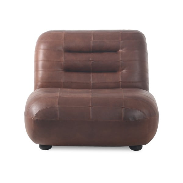 Кафяво кожено кресло Wyatt – Dutchbone-image-1