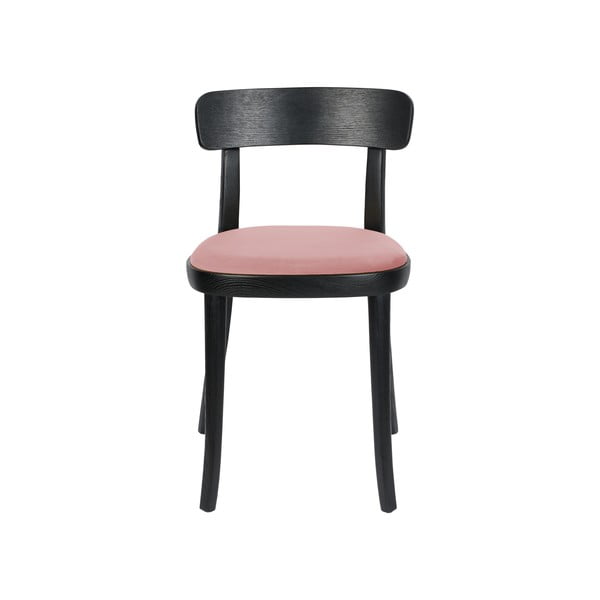 Комплект от 2 черни трапезни стола с розова седалка Brandon - Dutchbone