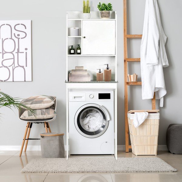 Бял висок шкаф над пералня/WC 58x173 cm Laundry – Tomasucci-image-1