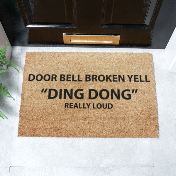 Изтривалка от кокосови влакна 40x60 cm Yell Ding Dong – Artsy Doormats-image-2