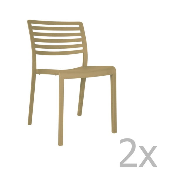 Комплект от 2 пясъчнокафяви градински стола Lama - Resol