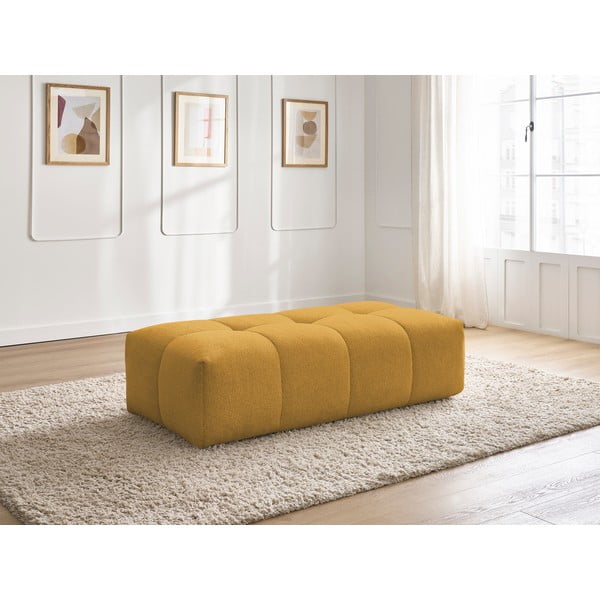 Шенилова табуретка  в цвят горчица Everest – Bobochic Paris-image-1