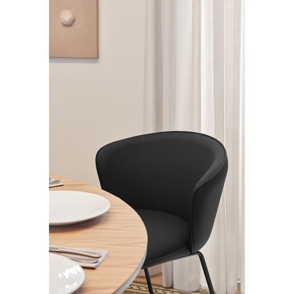Черни тапицирани трапезни столове в комплект 2 бр. Add – Teulat-image-1