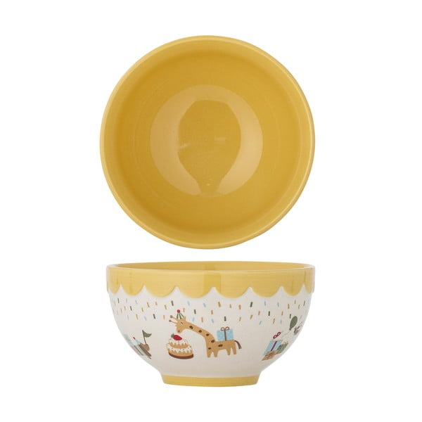 Жълта/кремава глинена детска купичка ø 13,5 cm Celebrate – Bloomingville Mini-image-4