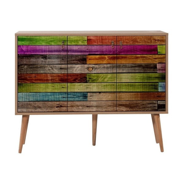 Дървен скрин с чекмеджета Iousta Rainbow - Vella
