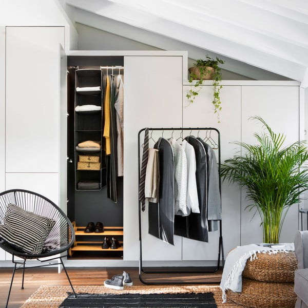 Черен висящ органайзер с 6 отделения Дрехи Така Urban - Compactor-image-1