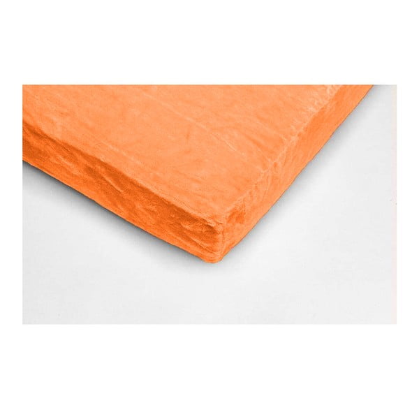 Оранжев чаршаф от микроплюш , 90 x 200 cm - My House