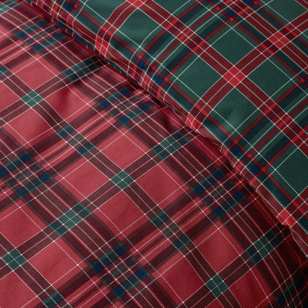 Червено/тъмнозелено единично  спално бельо 135x200 cm Tartan Check – Catherine Lansfield-image-2
