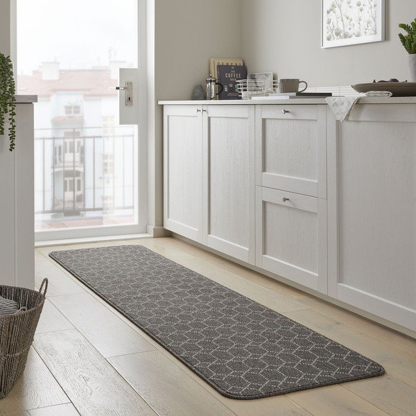 Тъмносива пътека подходяща за пране 57x230 cm Argyll – Flair Rugs-image-1
