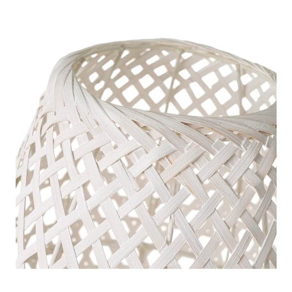 Бяла бамбукова настолна лампа с бамбуков абажур (височина 36 см) - Casa Selección-image-2