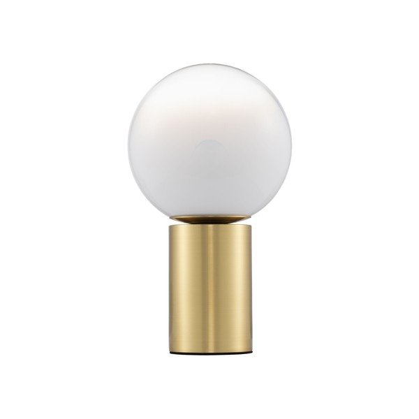 Бяла/ в златист цвят стъклена настолна лампа (височина 35,5 cm) Vita – Nova Luce
