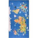 Син детски килим подходящ за пране 160x230 cm Animal Atlas – Vitaus