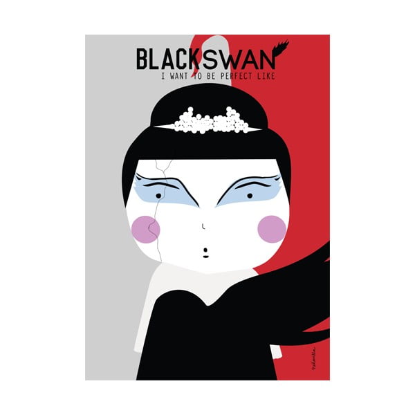 Plakát NiñaSilla Black Swan, 21 x 42 cm