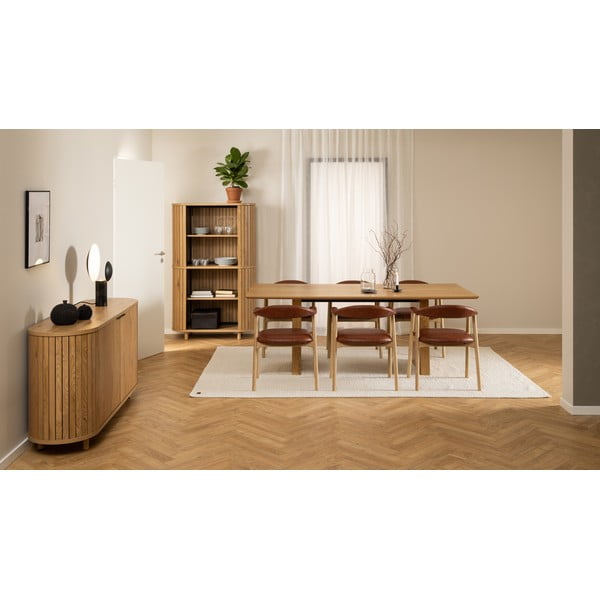 Кафяв коняк/естествен трапезен стол от имитация на кожа Addi – Actona-image-2