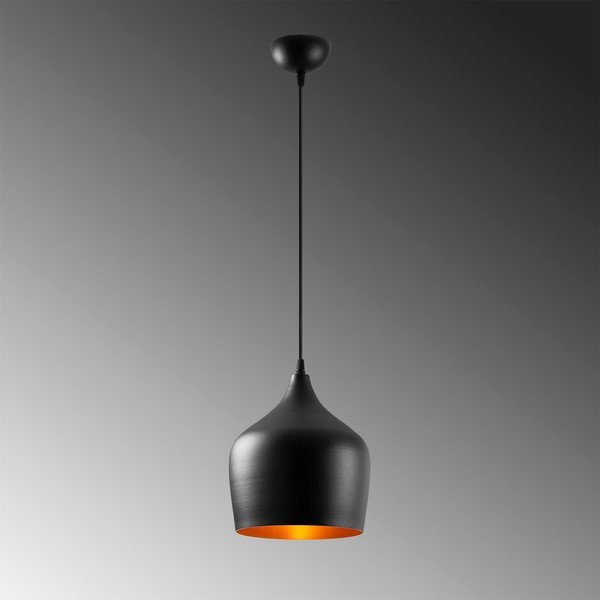 Черно висящо осветително тяло с метален абажур ø 22 cm Dodo – Opviq lights-image-3