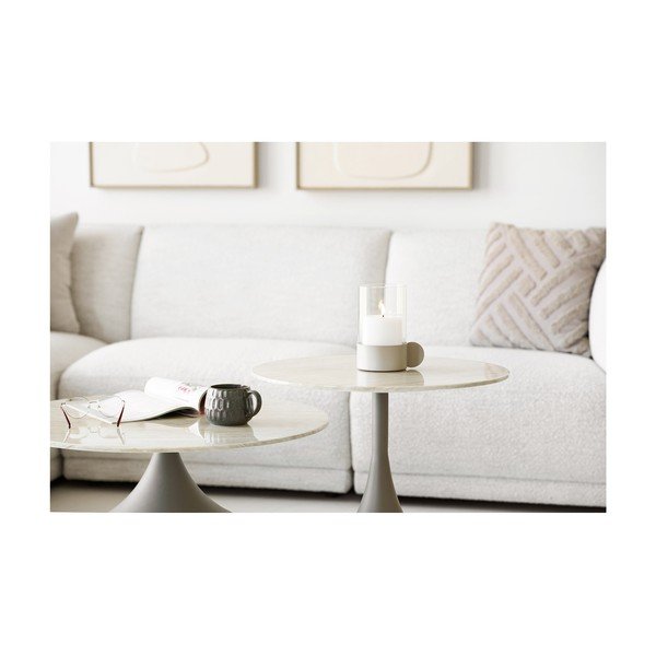 Кръгла масичка за кафе със стъклен плот в цвят каки ø 70 cm Pienza – House Nordic-image-2