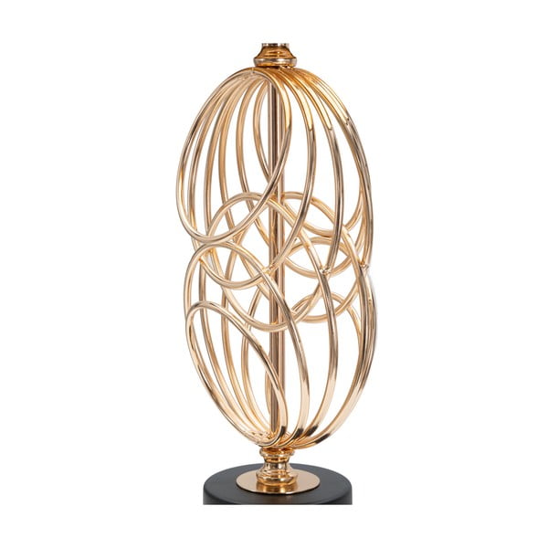 Настолна лампа с текстилен абажур в черно и златисто (височина 58,5 cm) Circly - Mauro Ferretti-image-4