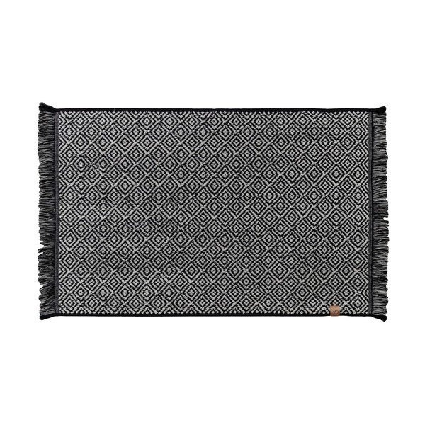 Черен текстилен килим за баня 50x80 cm Morocco – Mette Ditmer Denmark