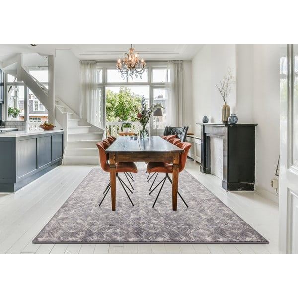 Сив вълнен килим 200x300 cm Moire - Agnella-image-1