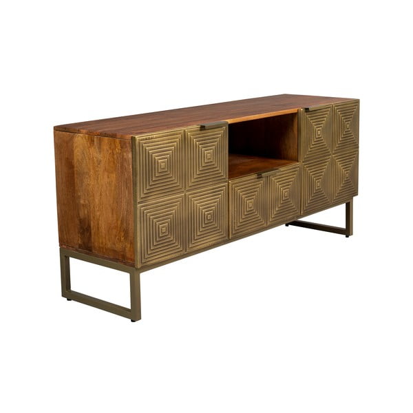 ТВ масичка от мангово дърво в златисто 40x60 cm Volan - Dutchbone-image-2