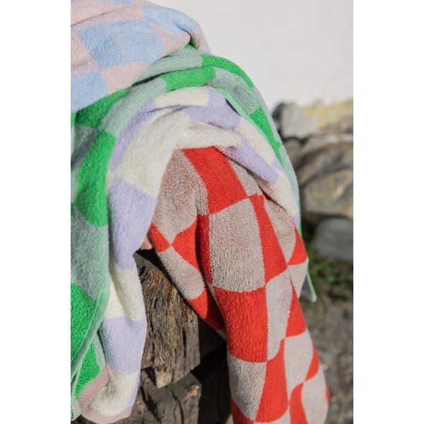 Оранжева/бежова хавлиена кърпа от органичен памук от тери 70x133 cm Retro – Mette Ditmer Denmark-image-1