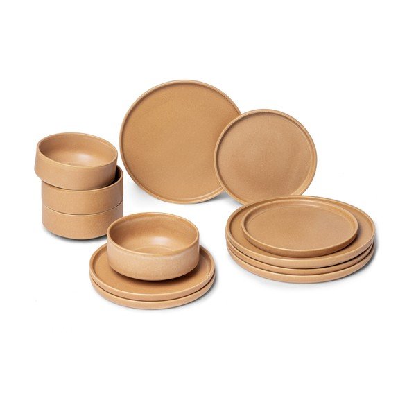 Керамичен тухленооранжев комплект от 12 части Malia - Bonami Selection