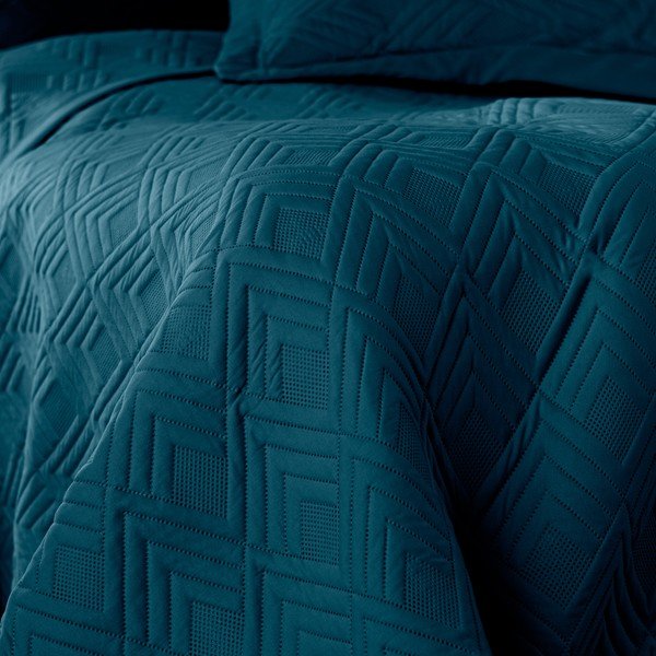 Капитонирано покривало за легло от микрофибър в петролен цвят 220x240 cm Ophelia – Restilo-image-2