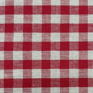 Червен  ленен кръгъл килим за под елхата ø 125 cm Red Gingham – Linen Tales