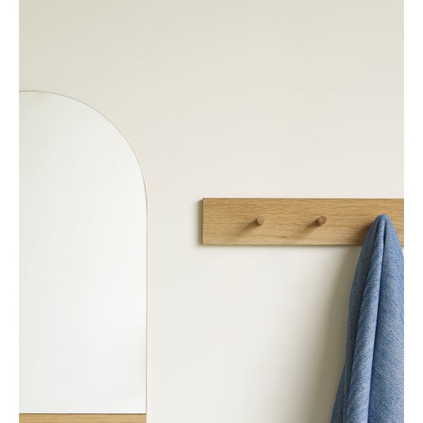 Стенна закачалка от масивен дъб в естествен цвят Folk – Hübsch-image-1