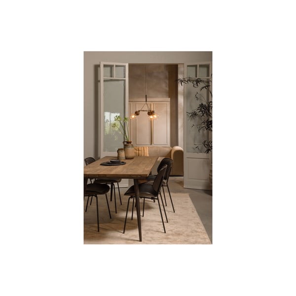 Черни трапезни столове в комплект 2 бр. от имитация на кожа Close In – WOOOD-image-2