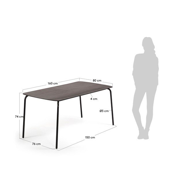 Černý stůl La Forma Tramp, 160 x 80 cm-image-4