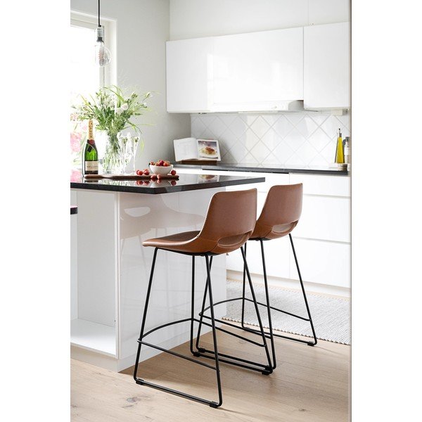 Кафяви бар столове в цвят коняк в комплект от 2 броя 89 cm Manning - Rowico-image-1