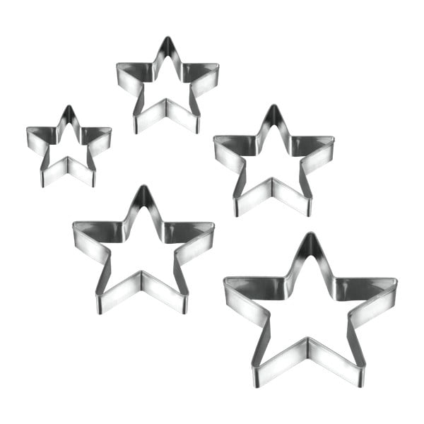 Комплект от 5 формички за бисквитки с форма на звезда - Metaltex