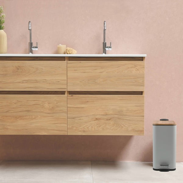 Бяло стоманено кошче за боклук с педал 5 l   Erik – Spirella-image-1