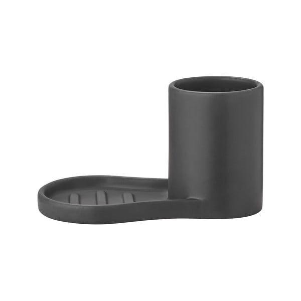 Черна стойка за перилни препарати от каменна керамика Piro – Blomus