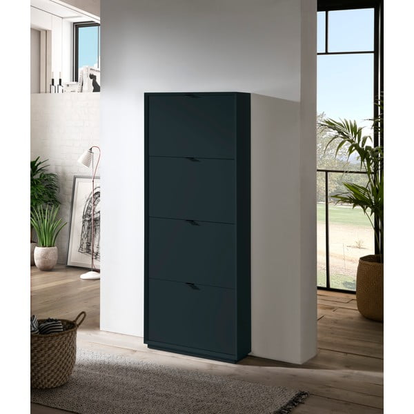 Петролно син шкаф за обувки с 4 чекмеджета Luka - Marckeric-image-1