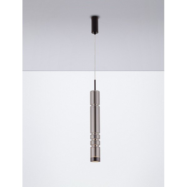 Сиво стъклено LED висящо осветително тяло ø 8 cm Bento – Nova Luce-image-4