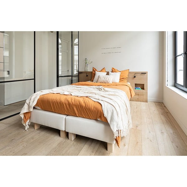 Кремава памучна покривка за двойно легло 250x260 cm Sahara - Tiseco Home Studio-image-1